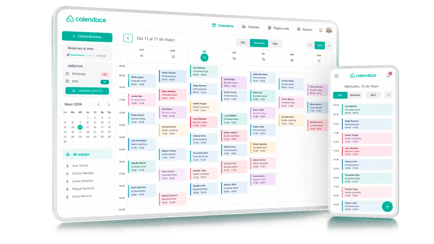 Preview of the appointment management app