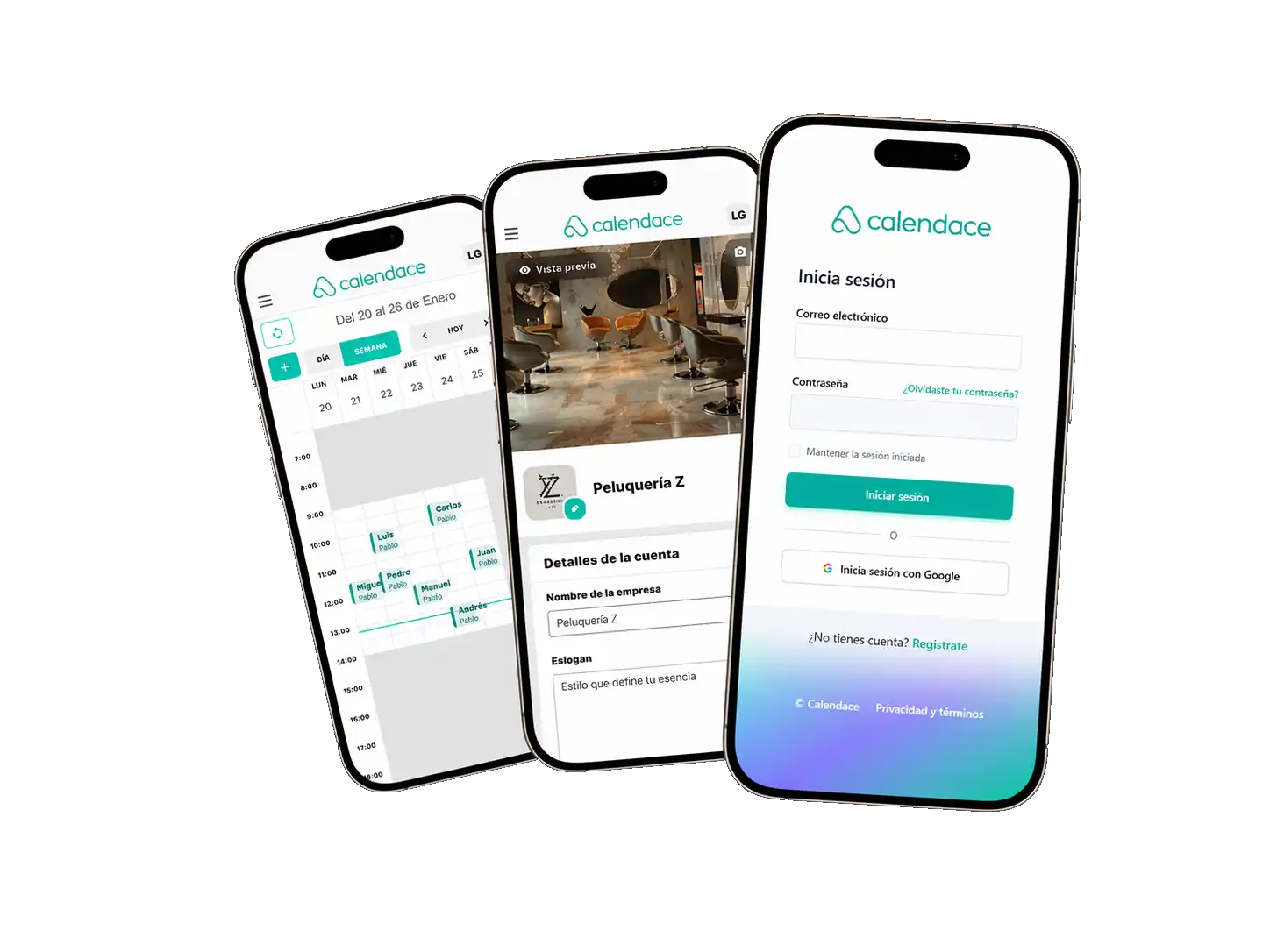Barbero configurando su app de reservas